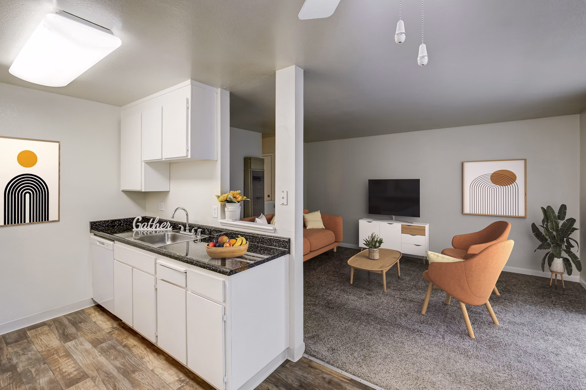 living room at Mission Pines Apartments