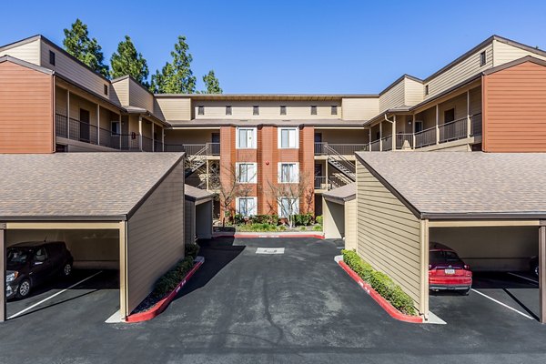 Covered parking facilities at Vista Oaks Apartments in Houston