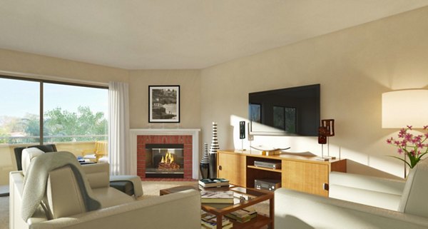 Modern living room with chic decor at Lime Ridge Apartments