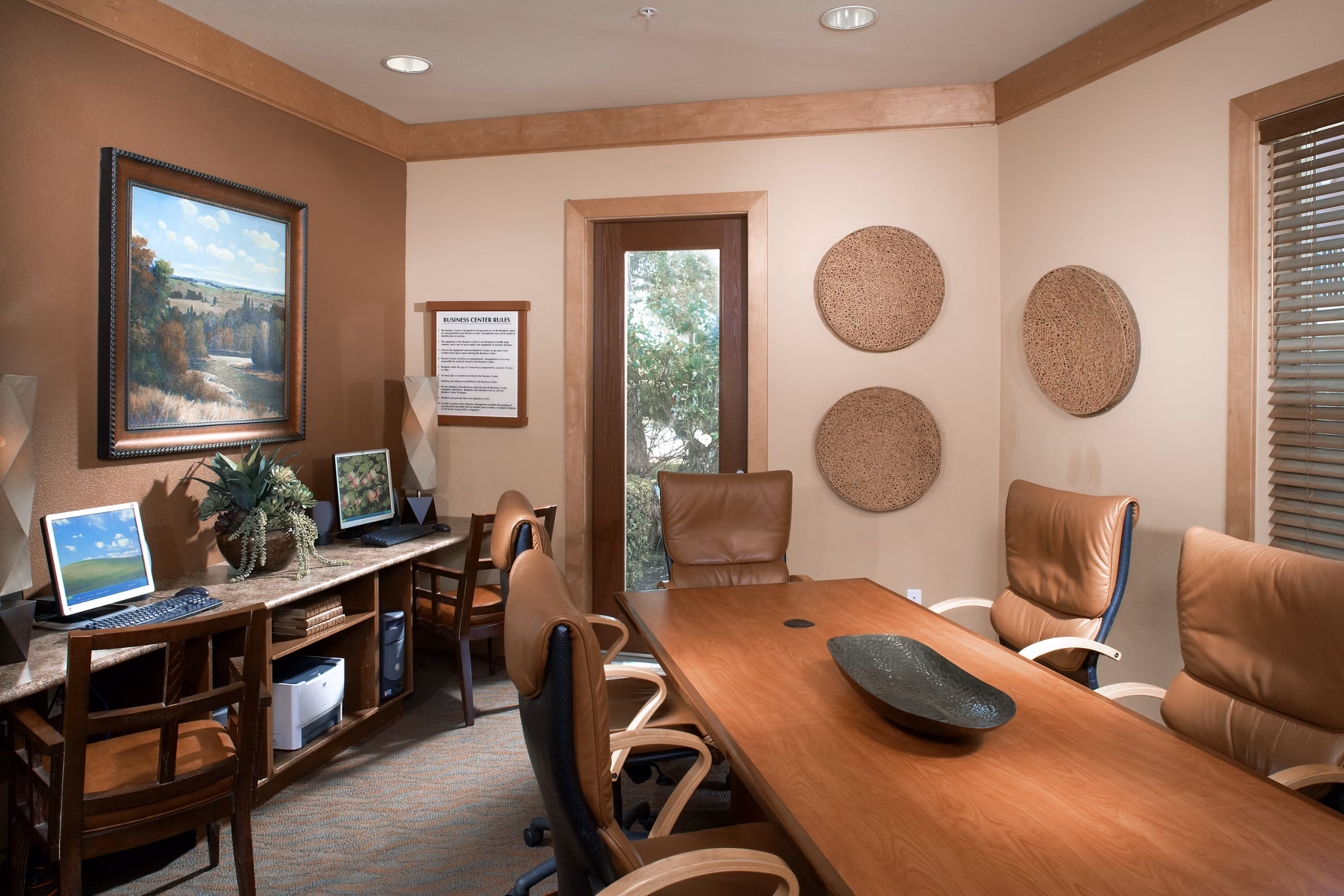 Modern clubhouse with open seating and stylish decor at Morgan Park Apartments