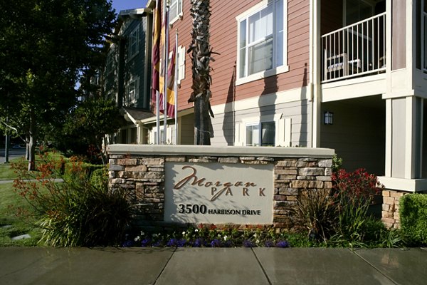 Morgan Park Apartments: Elegant entrance signage for luxury living