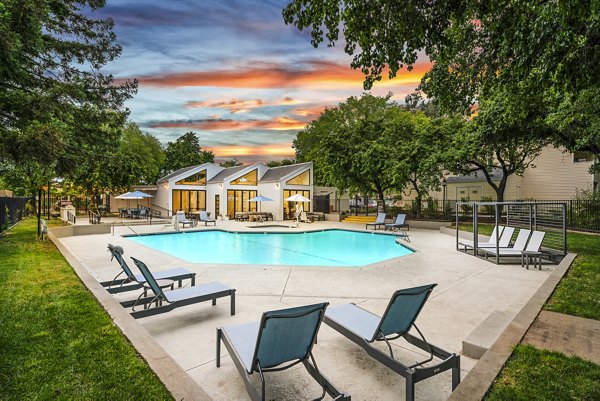 Rooftop pool with city views at Kensington Apartments luxury living