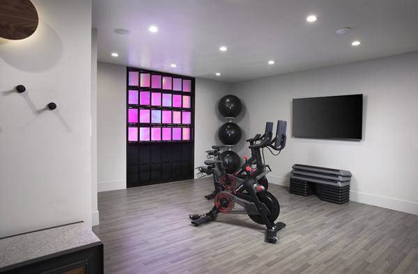 yoga/spin studio at Broadstone Makers Quarter Apartments
