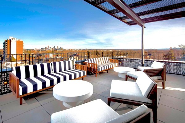 Rooftop deck with scenic views at Highlands 32 Apartments