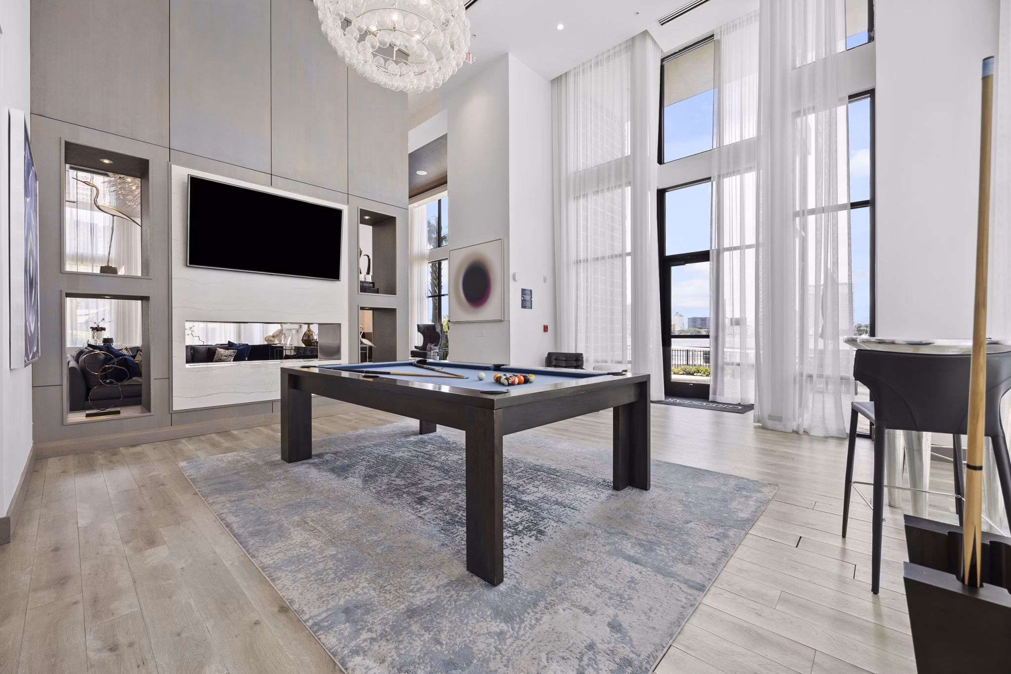 Elegant clubhouse with modern decor at Broadstone River House Apartments