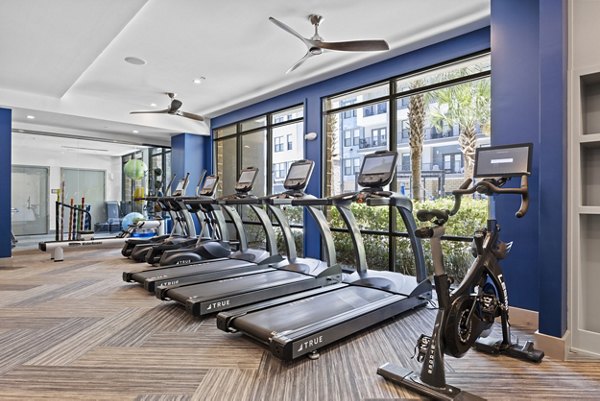 Modern fitness center with state-of-the-art equipment at Broadstone River House Apartments