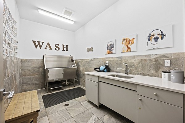 Convenient dog wash station at Broadstone River House Apartments for pet-friendly living