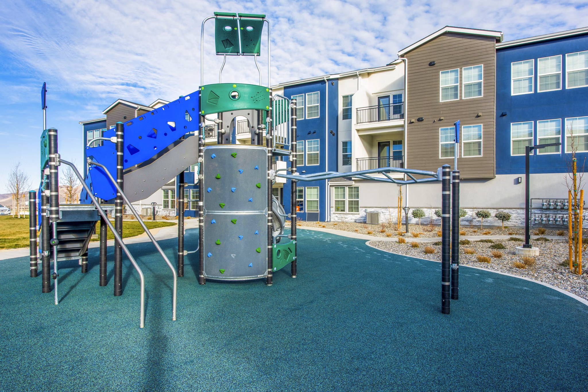 Colorful playground at Inova Apartments for family-friendly fun and relaxation