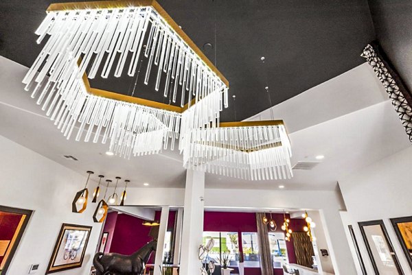 Lobby lounge featuring modern furnishings at Reverb at Spring Valley Apartments
