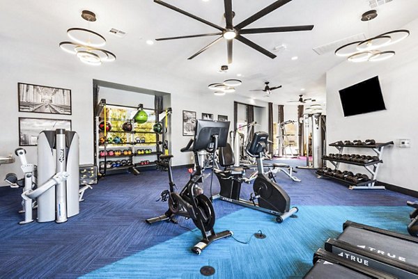 Modern fitness center with state-of-the-art equipment at Reverb at Spring Valley Apartments Ideal for wellness and active lifestyle enthusiasts