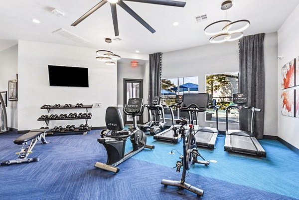 Modern fitness center with state-of-the-art equipment at Reverb at Spring Valley Apartments