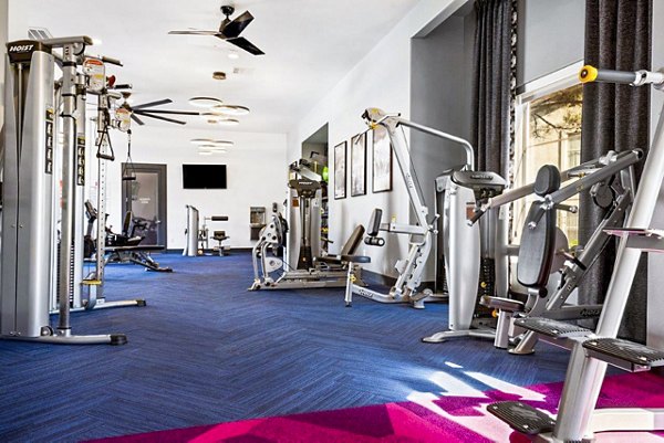 State-of-the-art fitness center with modern equipment at Reverb at Spring Valley Apartments