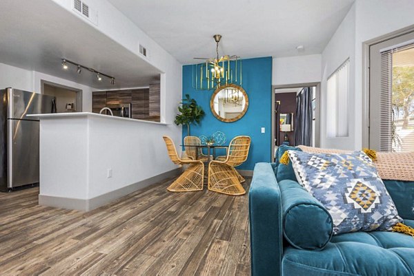 Modern living room with sleek design at Reverb at Spring Valley Apartments