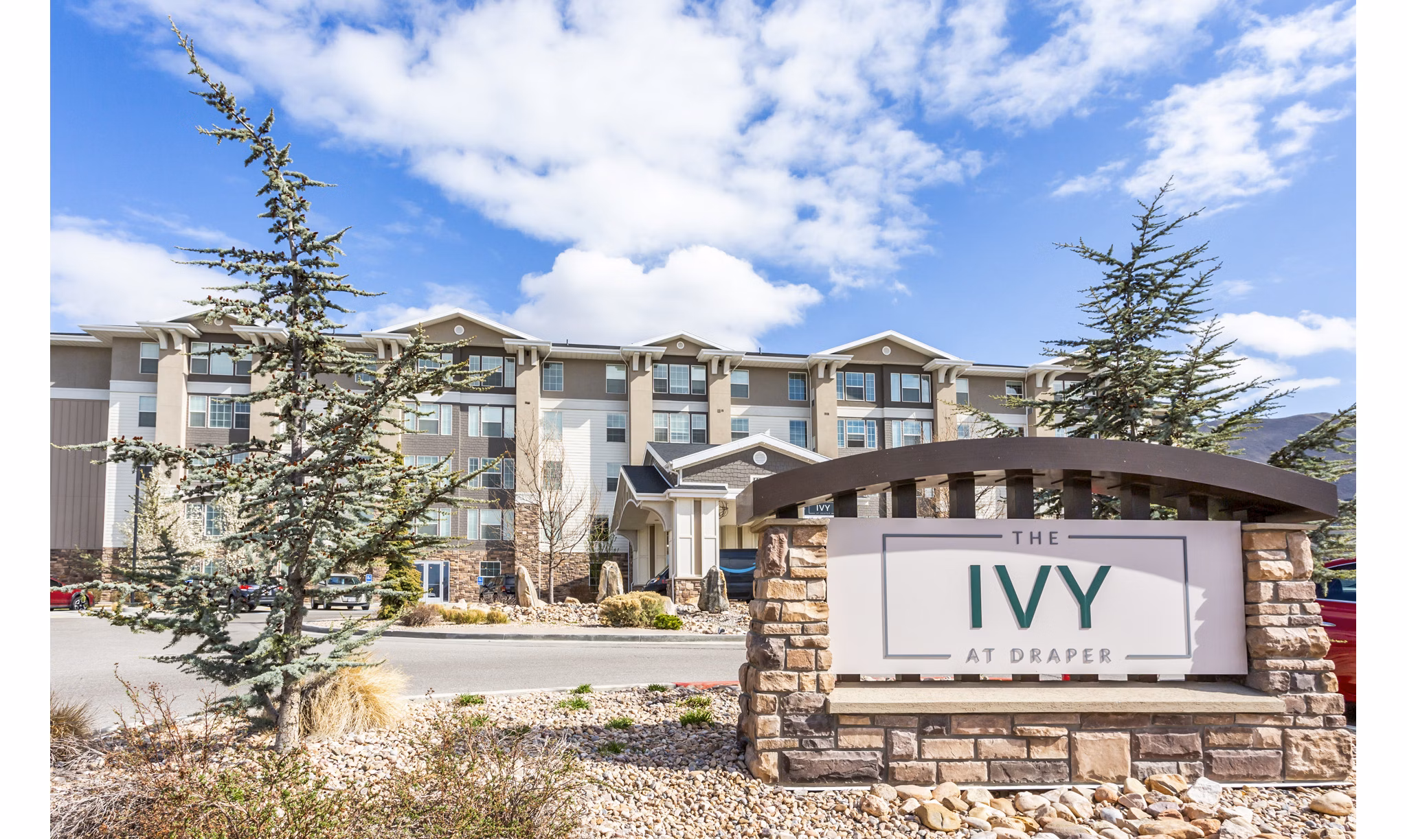 Ivy at Draper Apartments: Welcoming entrance signage at luxury apartments in Draper