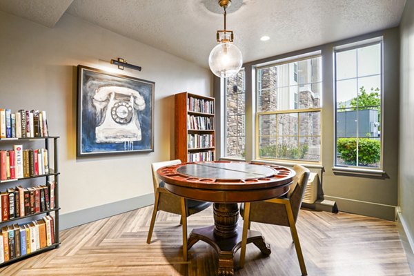 game room/library at The Ivy at Draper Apartments