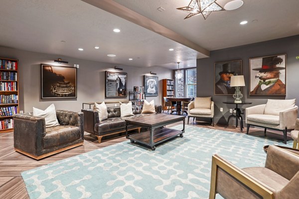 Clubhouse with stylish seating and modern decor at The Ivy at Draper Apartments