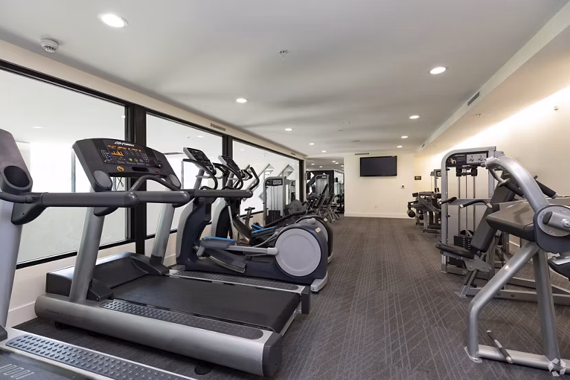 fitness center at Eton at Warner Center Apartments 