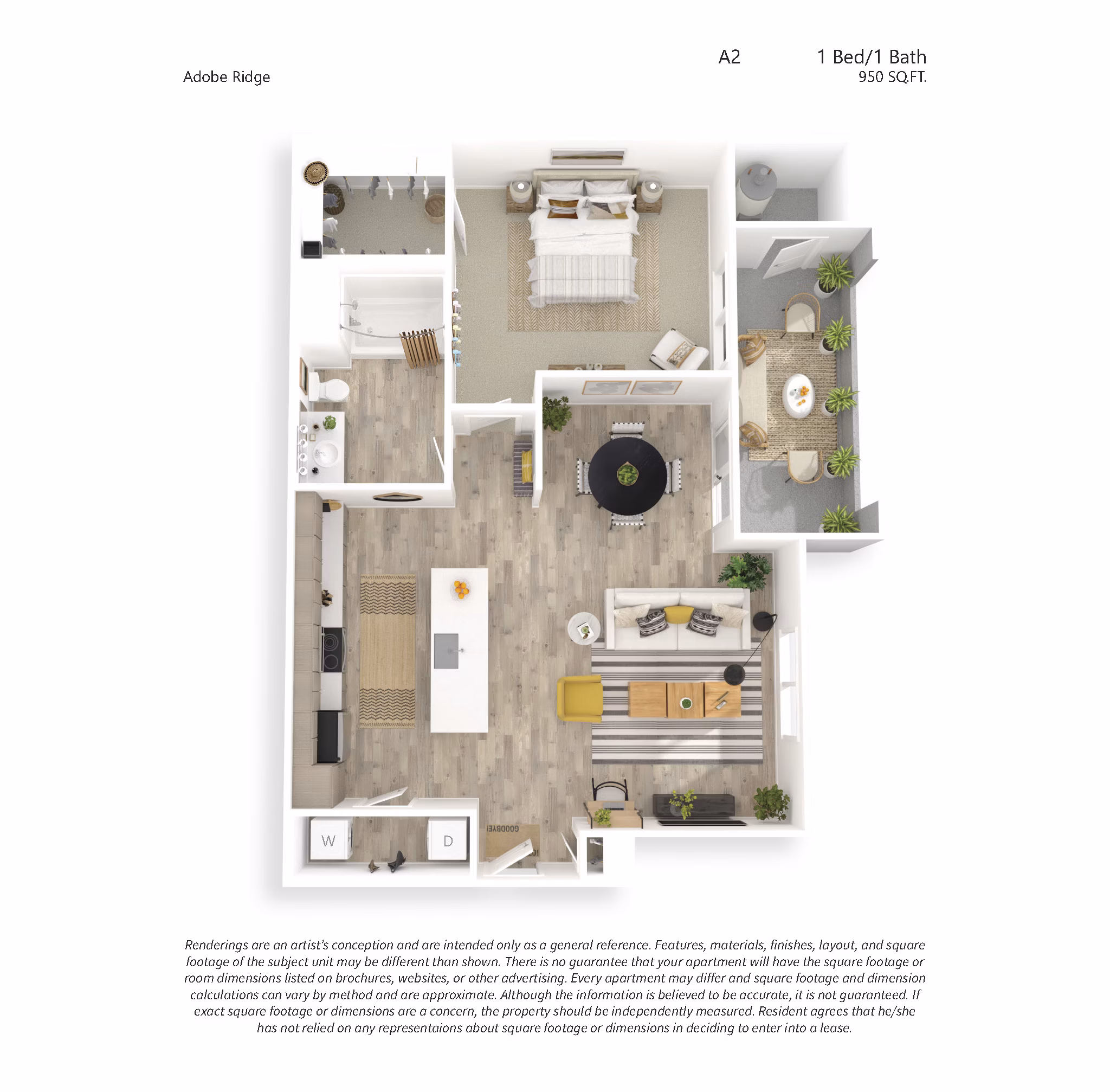 A2 floor plan at Adobe Ridge Apartments
