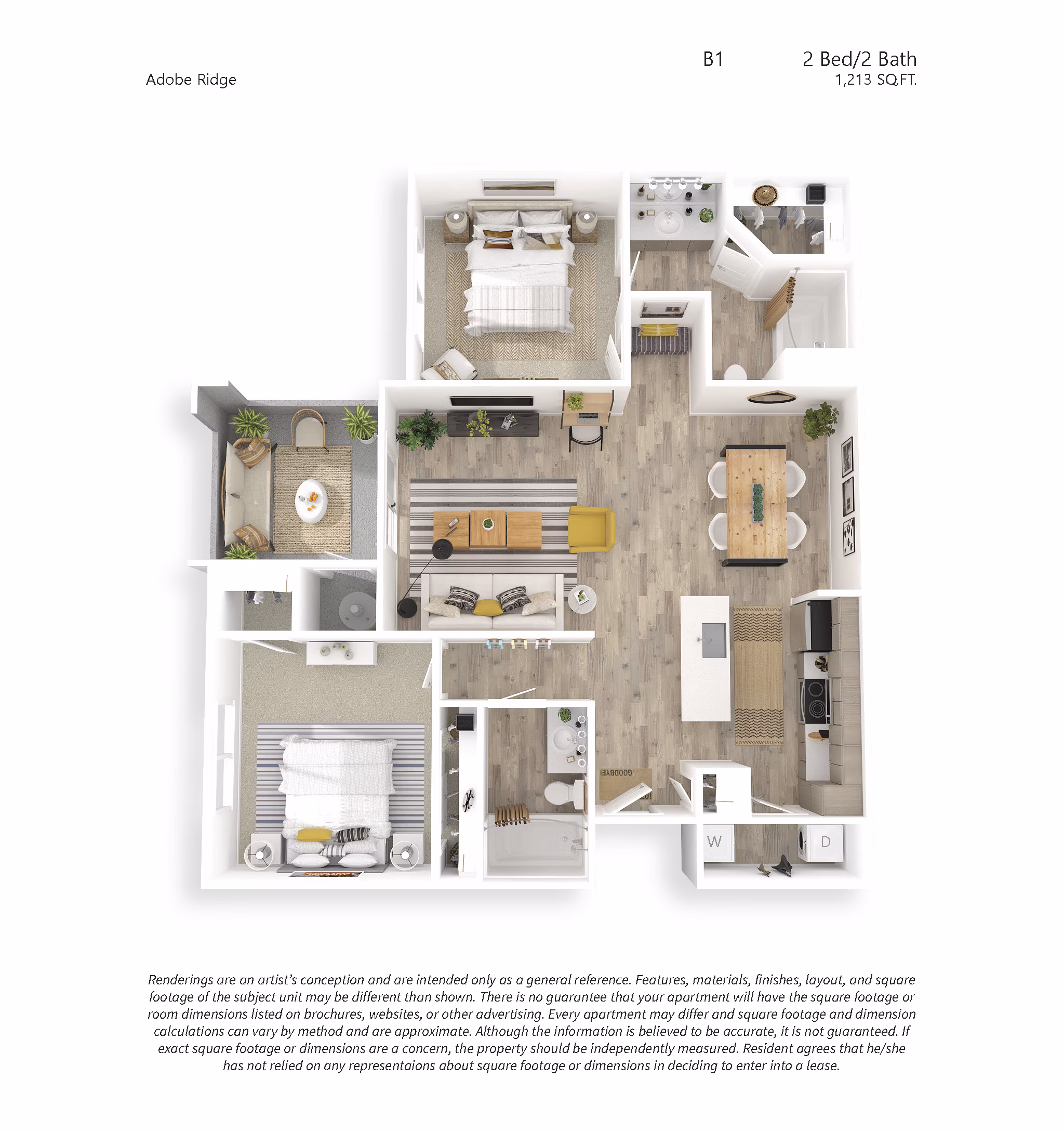 B1 floor plan at Adobe Ridge Apartments