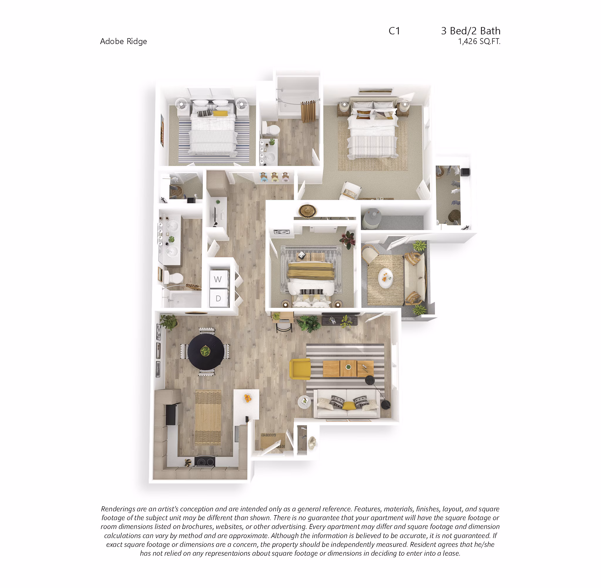 C1 floor plan at Adobe Ridge Apartments