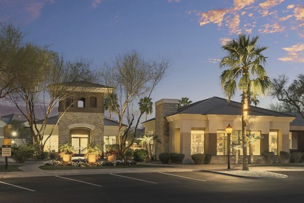 Clubhouse with modern design and cozy seating at Adobe Ridge Apartments