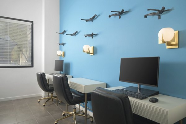 Modern business center with high-speed internet access at Adobe Ridge Apartments