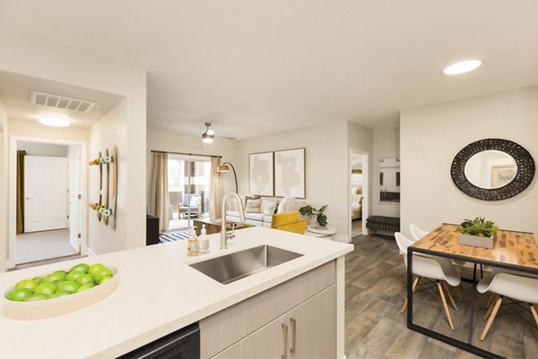 Modern kitchen with stainless steel appliances at Adobe Ridge Apartments