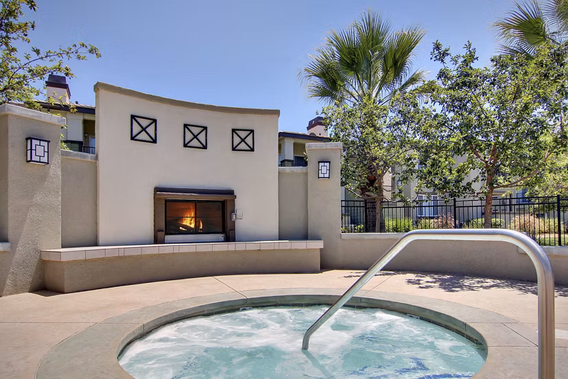 Relaxing hot tub at Canyon Park Apartments: luxury amenity for residents seeking comfort and leisure