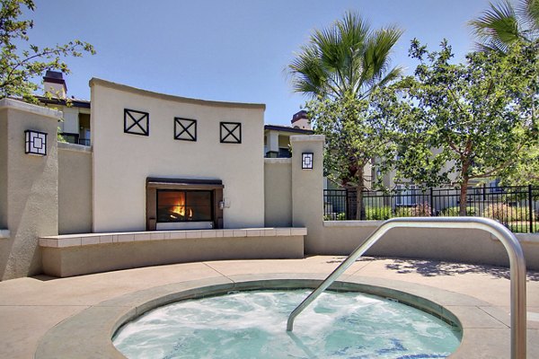 Relaxing hot tub at Canyon Park Apartments: luxury amenity for residents seeking comfort and leisure
