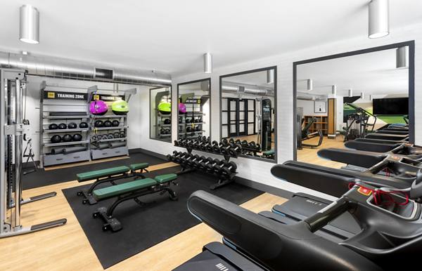 fitness center at 7403 Apartments