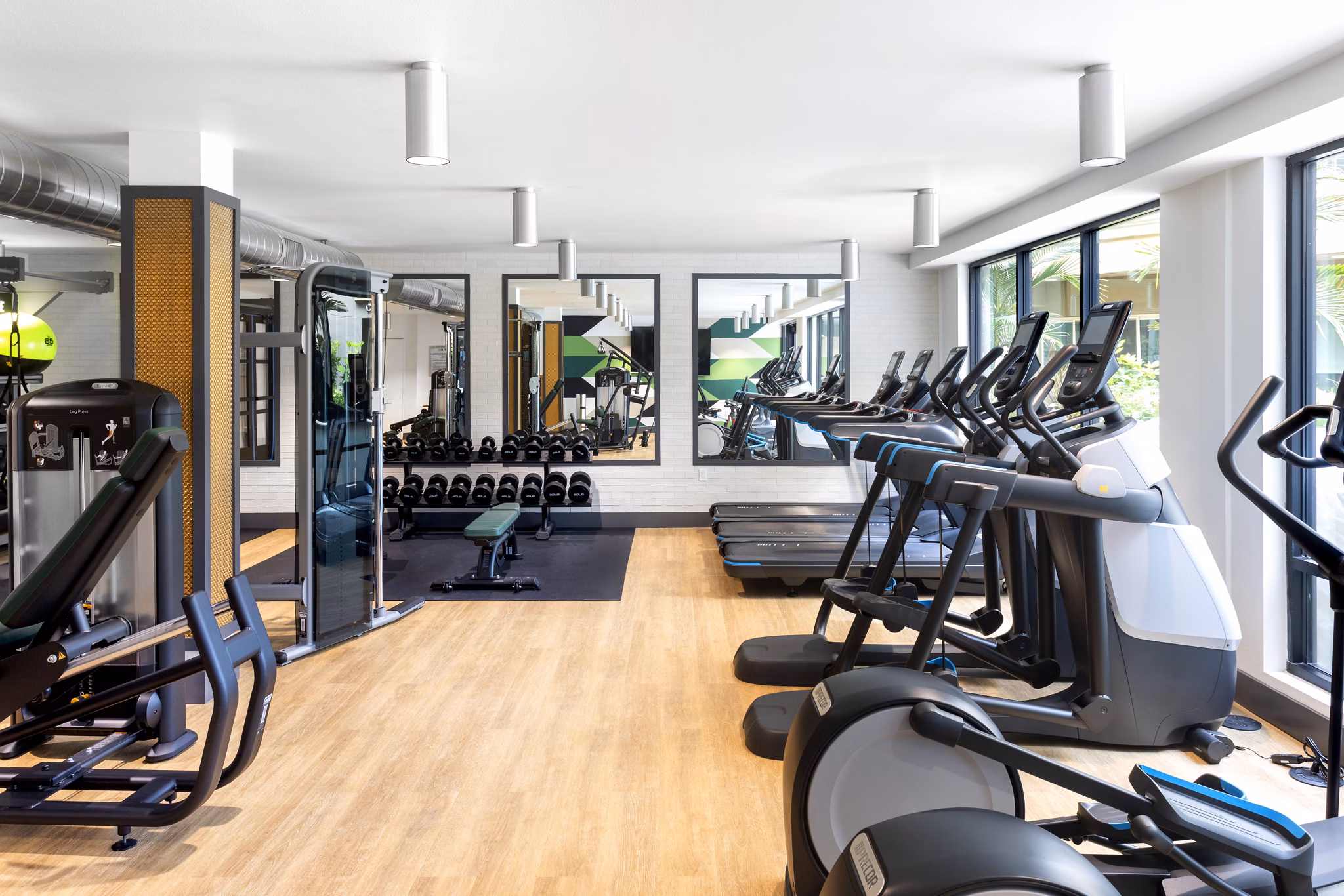 State-of-the-art fitness center with modern equipment at 7403 Apartments