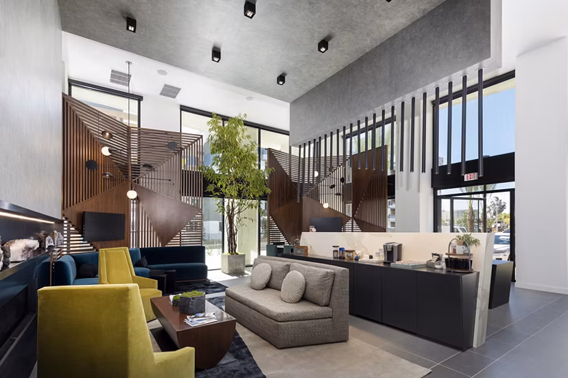 Clubhouse at Jefferson Edge Apartments: Modern luxury space for resident events and gatherings