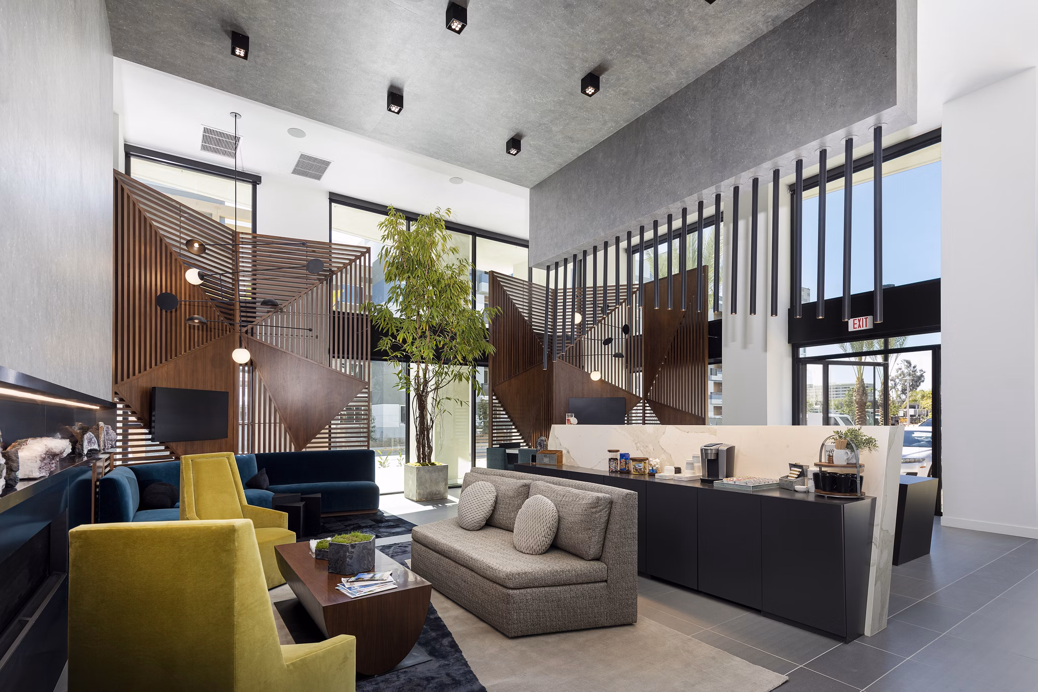 Clubhouse at Jefferson Edge Apartments: Modern luxury space for resident events and gatherings
