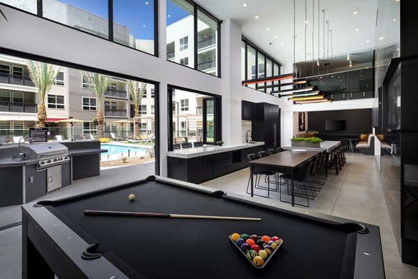 Modern clubhouse with lounge seating at Jefferson Edge Apartments offering luxurious living spaces