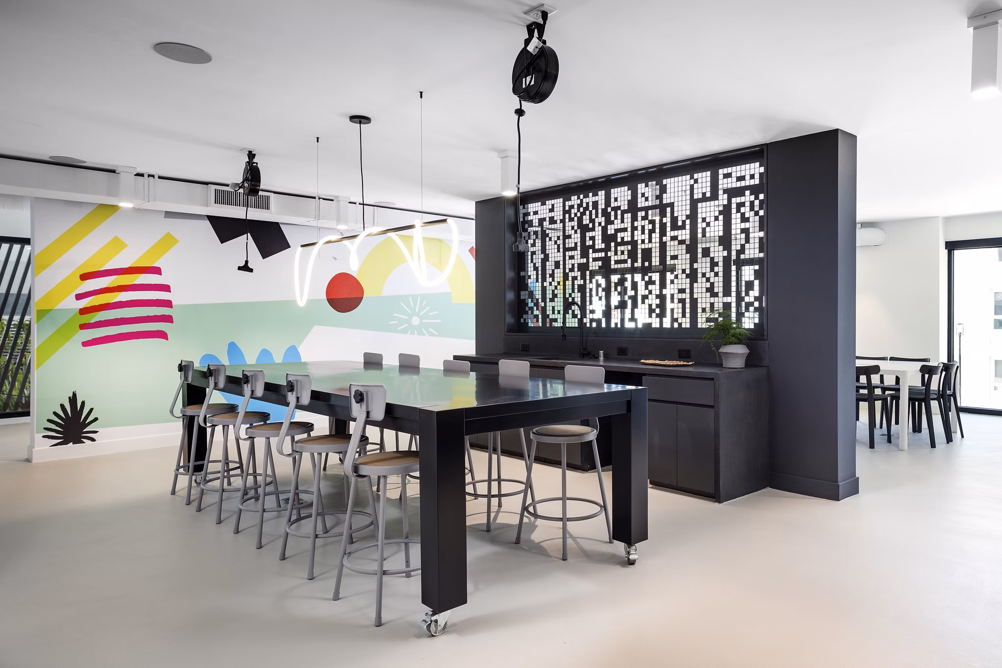 Stylish clubhouse with modern furnishings at Jefferson Edge Apartments