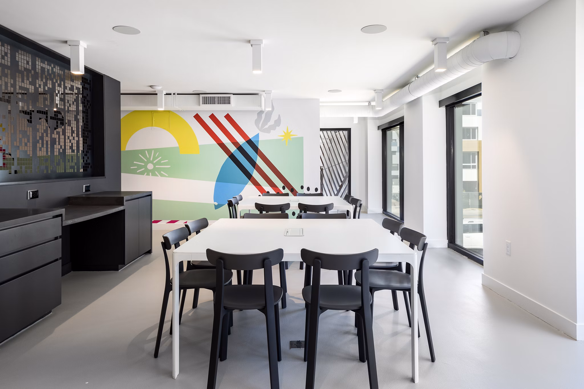 Stylish clubhouse with modern decor at Jefferson Edge Apartments