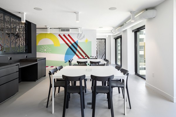 Stylish clubhouse with modern decor at Jefferson Edge Apartments