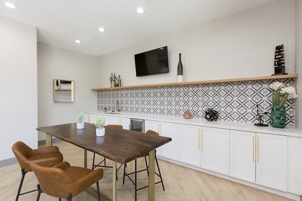 Clubhouse with stylish seating and modern decor at Morada West Apartments