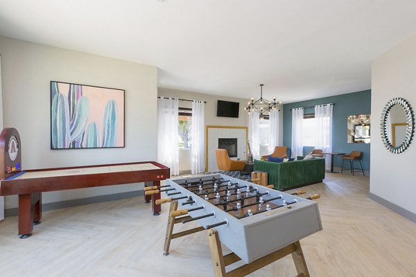 Modern clubhouse with stylish seating and open space at Morada West Apartments