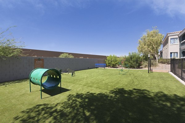 Spacious outdoor dog park at Morada West Apartments offering a pet-friendly environment for residents' convenience and enjoyment