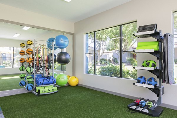 State-of-the-art fitness center at Morada West Apartments featuring modern equipment