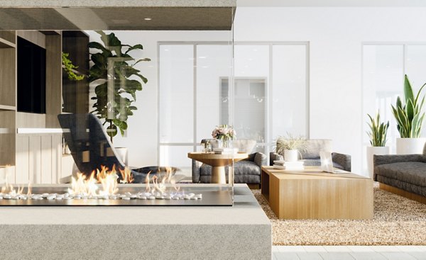Clubhouse with modern design and comfortable seating at Gio Apartments