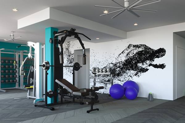 fitness center at Gio Apartments