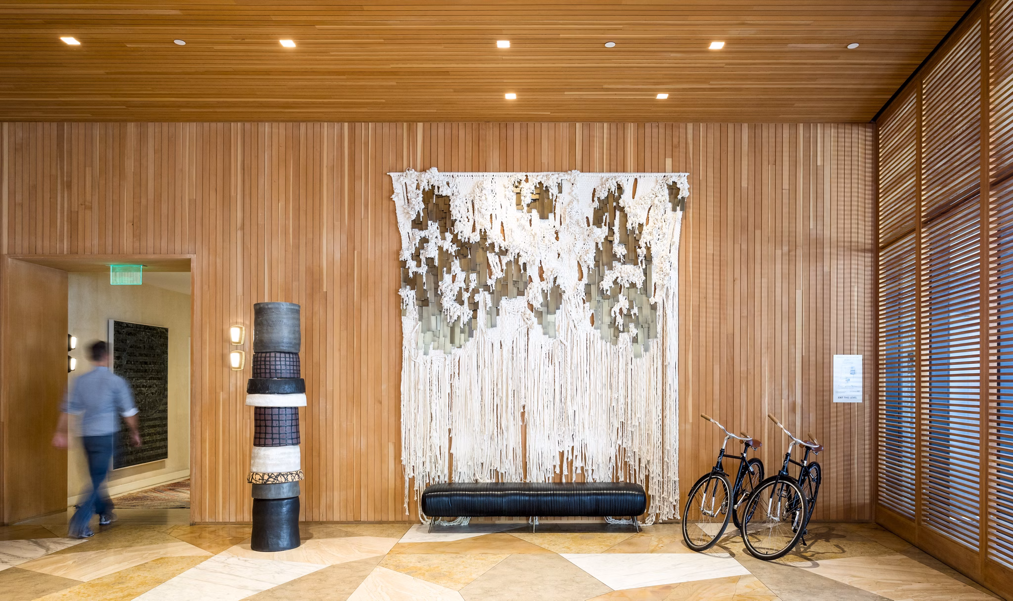 Modern clubhouse with vibrant interiors at Columbia Square Living Apartments