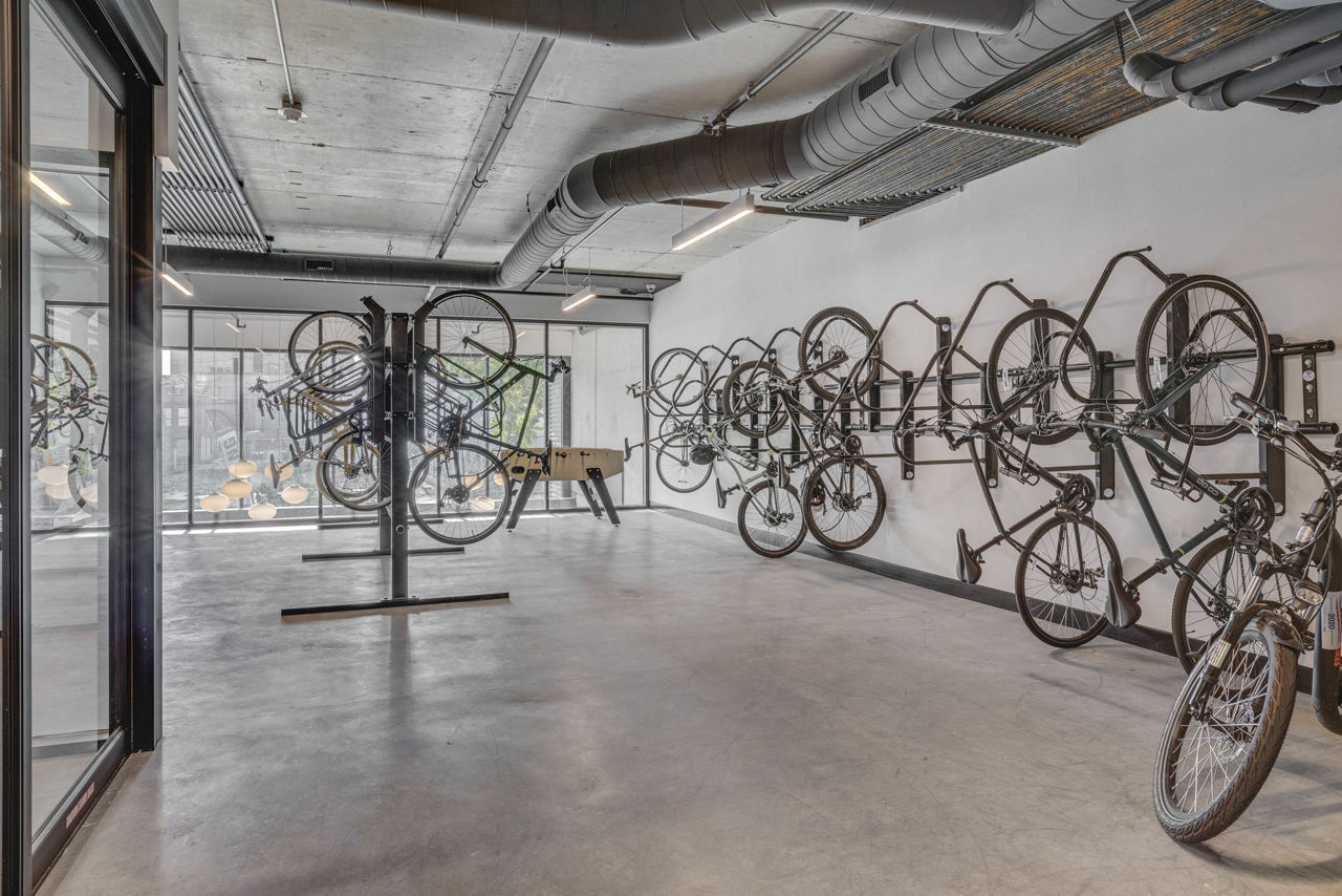 Bike room at The Morton