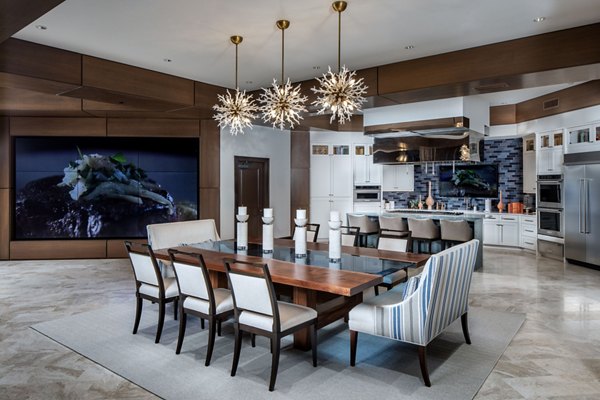 Clubhouse featuring modern decor and ample seating at 1333 South Ocean Apartments