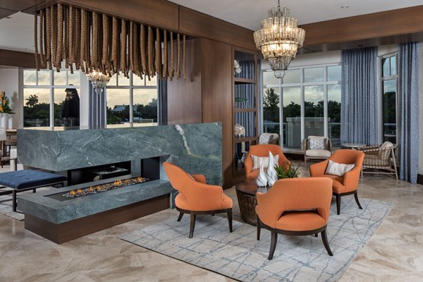 Clubhouse featuring modern design and ocean views at 1333 South Ocean Apartments