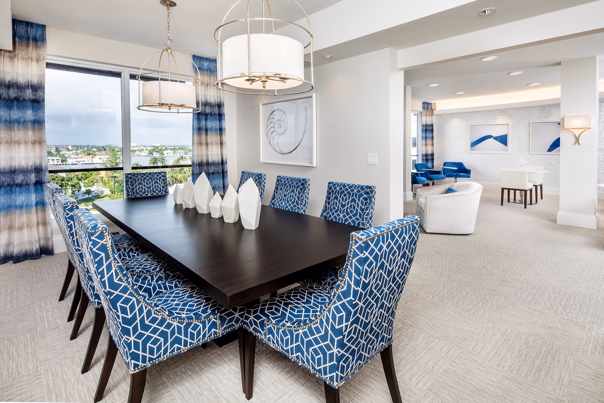 Meeting facility with modern furnishings at 1333 South Ocean Apartments