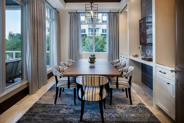 Modern meeting facility featuring tech-equipped conference room at 1333 South Ocean Apartments