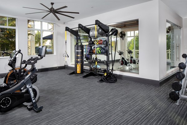 State-of-the-art fitness center with modern equipment at 1333 South Ocean Apartments, ideal for health-conscious residents
